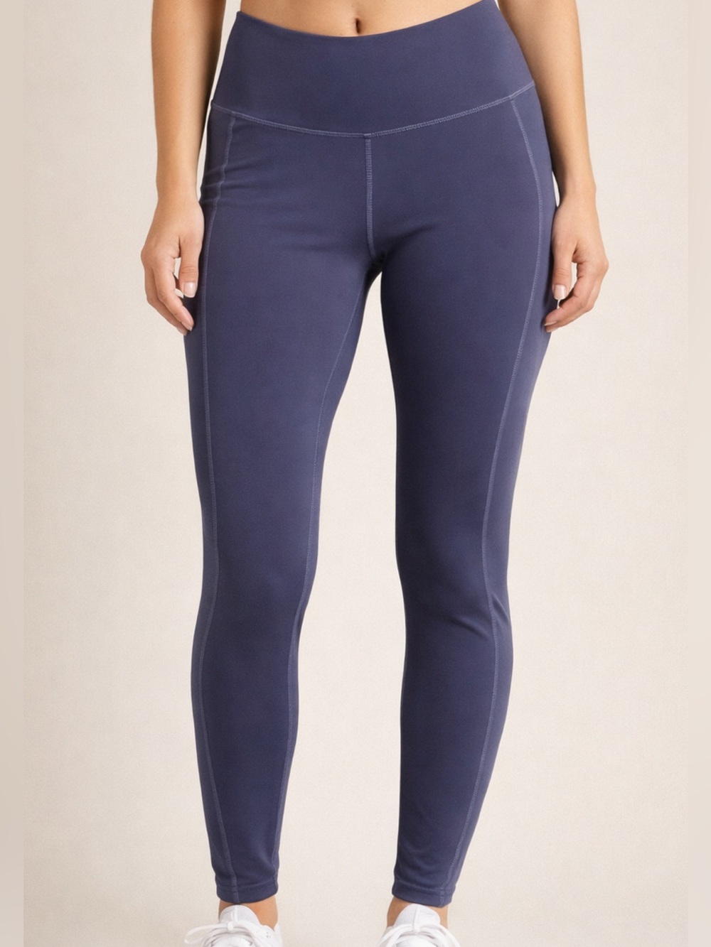 Along Fit Dusty Periwinkle Leggings Long Length Soft Yoga Travel Athleisure M